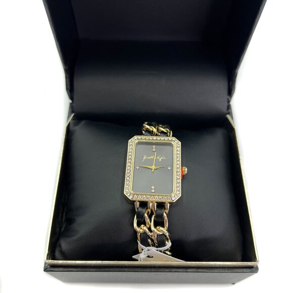 KENDALL + KYLIE Gold Rhinestone Fashion Watch with Double Chain Band NIB Gift - Picture 1 of 6